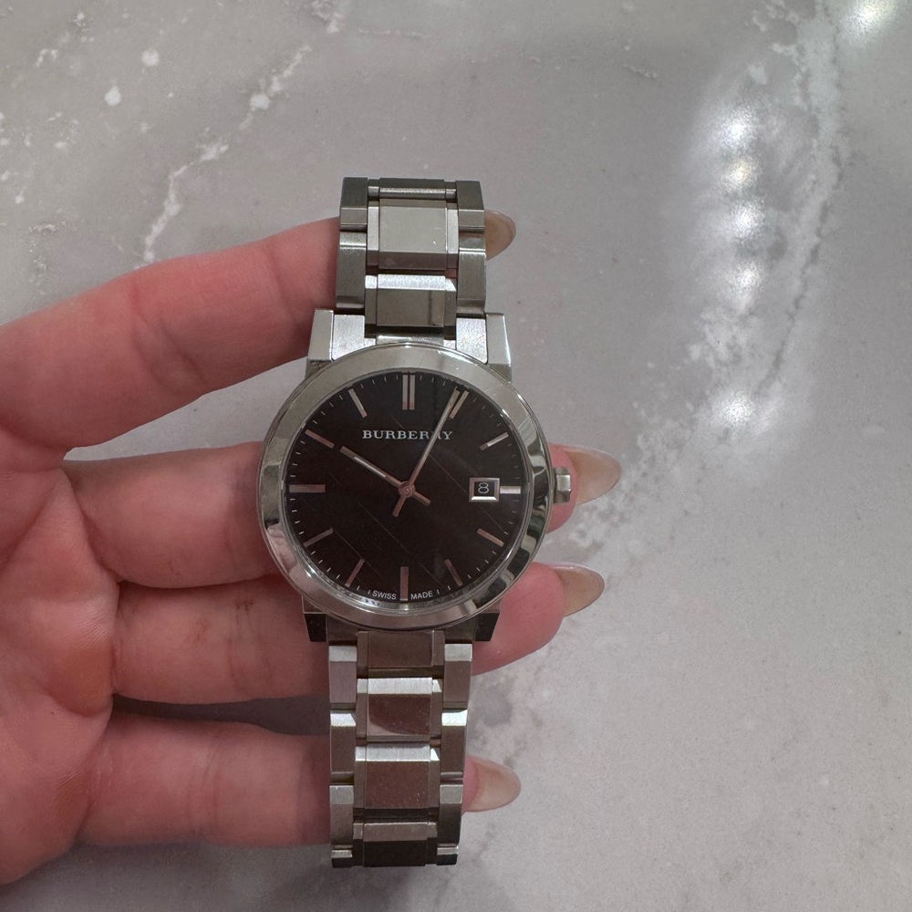 Burberry Silver and Black Watch